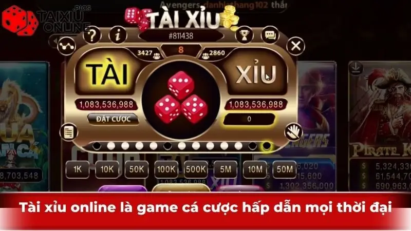 Tài xỉu online là game cá cược hấp dẫn mọi thời đại